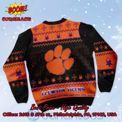 Clemson Tigers Snoopy Dabbing Ugly Christmas Sweater