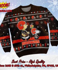 cleveland browns charlie brown peanuts snoopy ugly christmas sweater 2 rAr1q