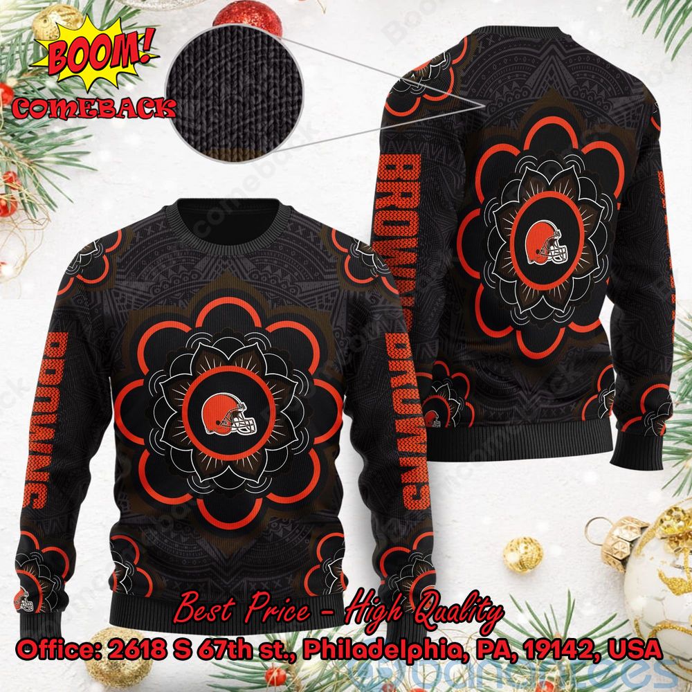 Cleveland Browns Mandala Ugly Christmas Sweater