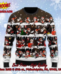 cleveland browns mickey mouse postures style 2 ugly christmas sweater 2 KkTLK
