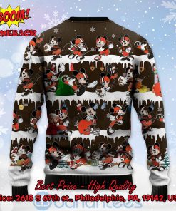 cleveland browns mickey mouse postures style 2 ugly christmas sweater 3 9BxXV