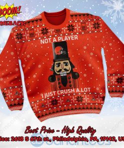 cleveland browns nutcracker not a player i just crush alot ugly christmas sweater 2 8F2NH