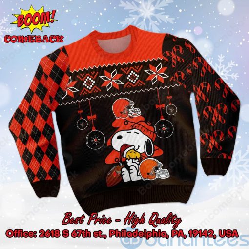 Cleveland Browns Peanuts Snoopy Ugly Christmas Sweater