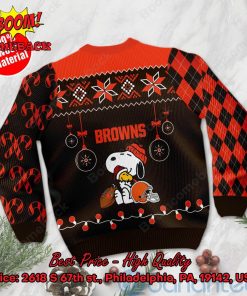 cleveland browns peanuts snoopy ugly christmas sweater 3 Xk12a