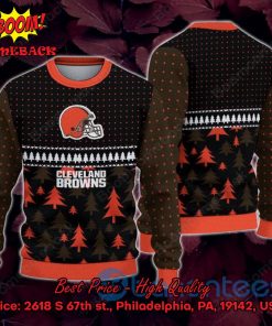 Cleveland Browns Pine Trees Ugly Christmas Sweater