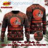 Cleveland Browns Santa Claus On Chimney Personalized Name Ugly Christmas Sweater