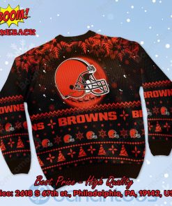 cleveland browns santa claus in the moon ugly christmas sweater 3 mVlO3