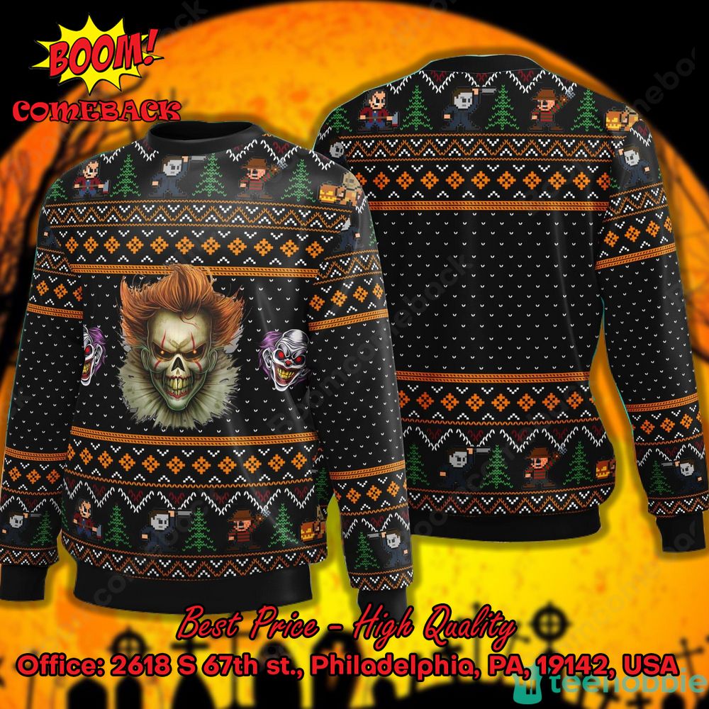 Clown Horror Funny Halloween Ugly Christmas Sweater