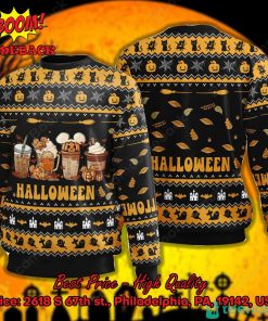 Coffee Pumpkin Fall Halloween Ugly Christmas Sweater