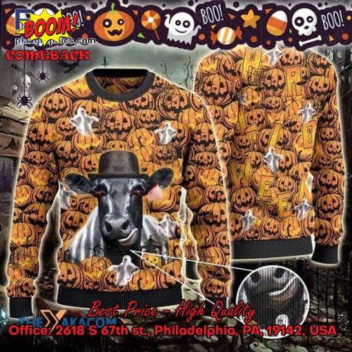 Creepy Black Angus Halloween Ugly Christmas Sweater