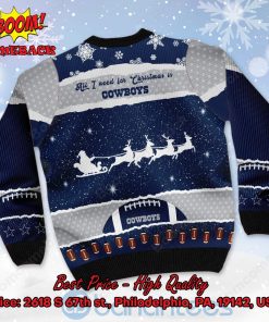 dallas cowboys all i need for christmas is browns custom name number ugly christmas sweater 3 PPmPc