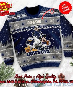 Dallas Cowboys Disney Characters Personalized Name Ugly Christmas Sweater