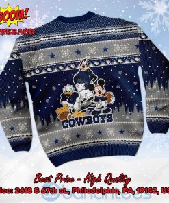 dallas cowboys disney characters personalized name ugly christmas sweater 3 zGhfH