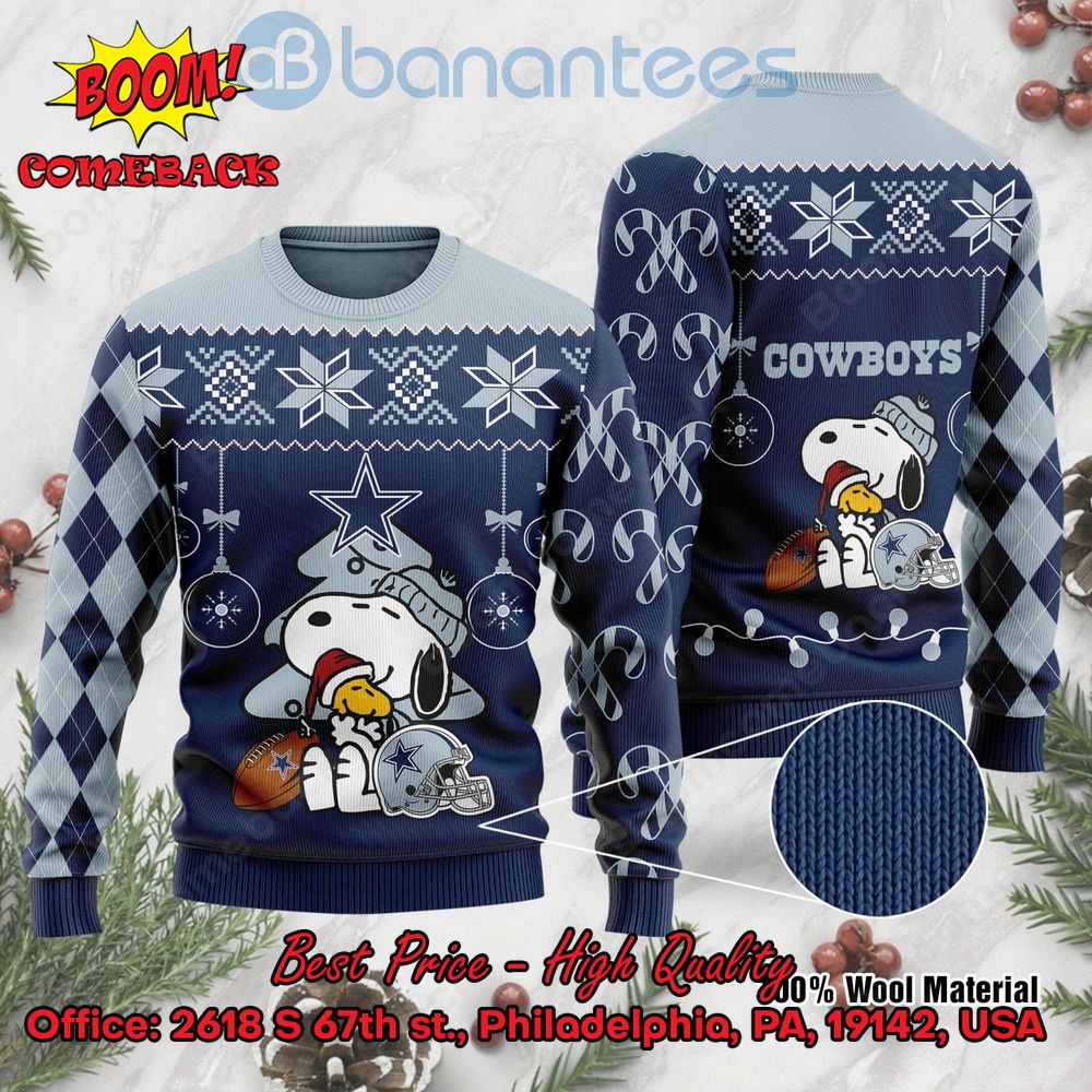 Dallas Cowboys Peanuts Snoopy Ugly Christmas Sweater
