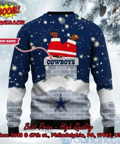 dallas cowboys santa claus on chimney personalized name ugly christmas sweater 3 0PDBw