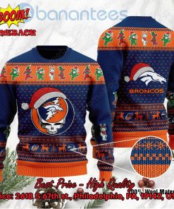 Denver Broncos Grateful Dead Santa Hat Ugly Christmas Sweater