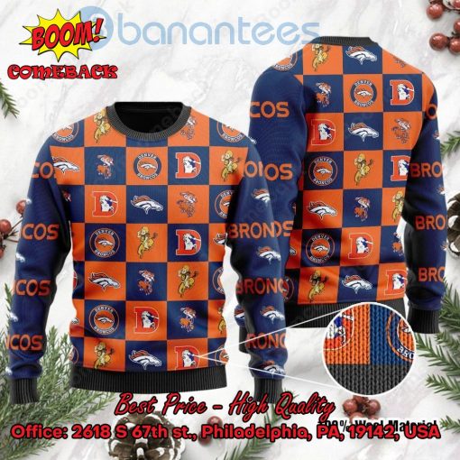 Denver Broncos Logos Ugly Christmas Sweater