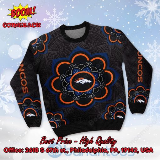 Denver Broncos Mandala Ugly Christmas Sweater