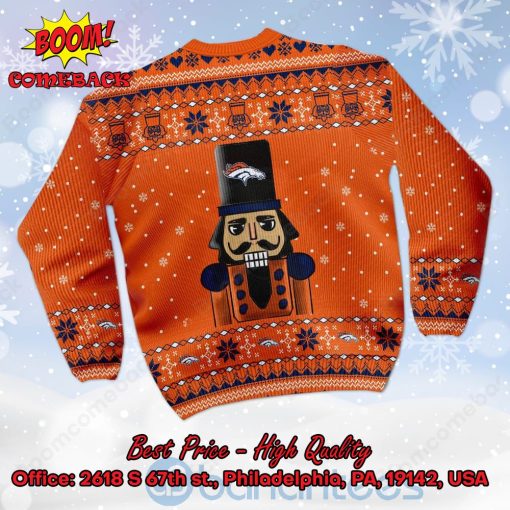 Denver Broncos Nutcracker Not A Player I Just Crush Alot Ugly Christmas Sweater