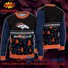 Denver Broncos Santa Claus On Chimney Personalized Name Ugly Christmas Sweater