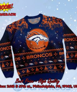 Denver Broncos Santa Claus In The Moon Ugly Christmas Sweater