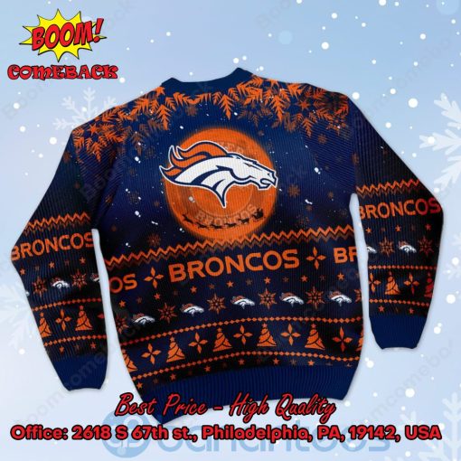 Denver Broncos Santa Claus In The Moon Ugly Christmas Sweater