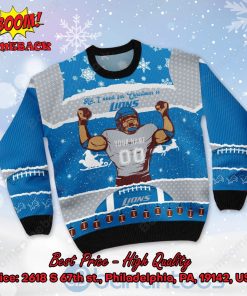 Detroit Lions All I Need For Christmas Is Lions Custom Name Number Ugly Christmas Sweater