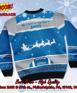 detroit lions all i need for christmas is browns custom name number ugly christmas sweater 3 nZXyb