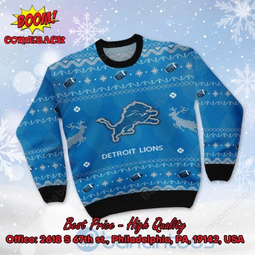Detroit Lions Big Logo Ugly Christmas Sweater