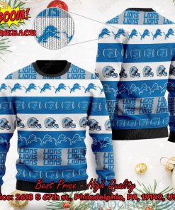 Detroit Lions Helmet Symbols Ugly Christmas Sweater