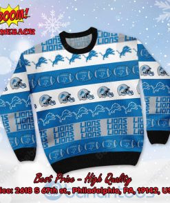 Detroit Lions Helmet Symbols Ugly Christmas Sweater