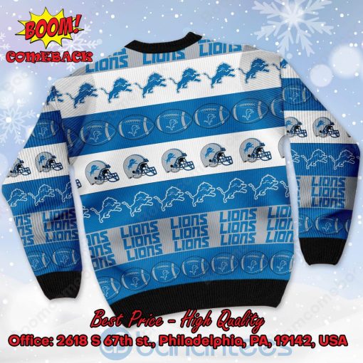 Detroit Lions Helmet Symbols Ugly Christmas Sweater