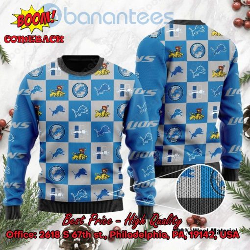 Detroit Lions Logos Ugly Christmas Sweater