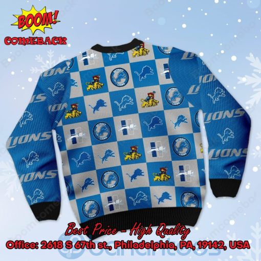 Detroit Lions Logos Ugly Christmas Sweater