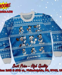 Detroit Lions Mickey Mouse Postures Style 1 Ugly Christmas Sweater