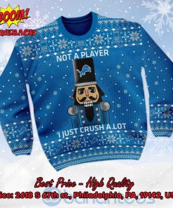 detroit lions nutcracker not a player i just crush alot ugly christmas sweater 2 vOSyy