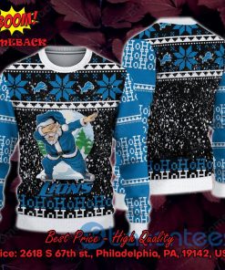 Detroit Lions Santa Claus Dabbing Ho Ho Ho Ugly Christmas Sweater