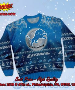 detroit lions santa claus in the moon ugly christmas sweater 2 PcmYM