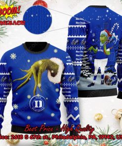 Duke Blue Devils Grinch Candy Cane Ugly Christmas Sweater