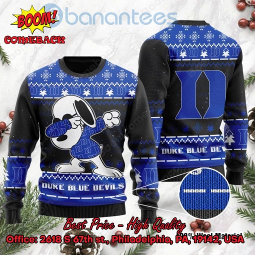Duke Blue Devils Snoopy Dabbing Ugly Christmas Sweater