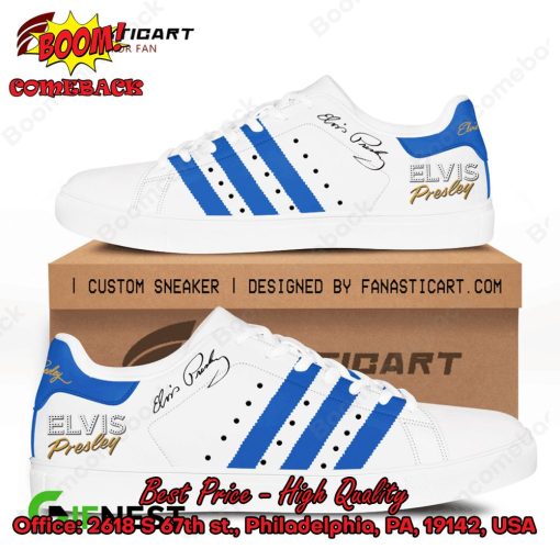 Elvis Presley Blue Stripes Style 1 Adidas Stan Smith Shoes