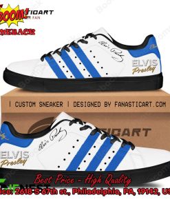 Elvis Presley Blue Stripes Style 1 Adidas Stan Smith Shoes