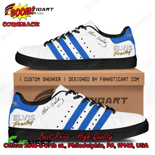 Elvis Presley Blue Stripes Style 1 Adidas Stan Smith Shoes