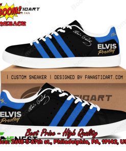 Elvis Presley Blue Stripes Style 2 Adidas Stan Smith Shoes