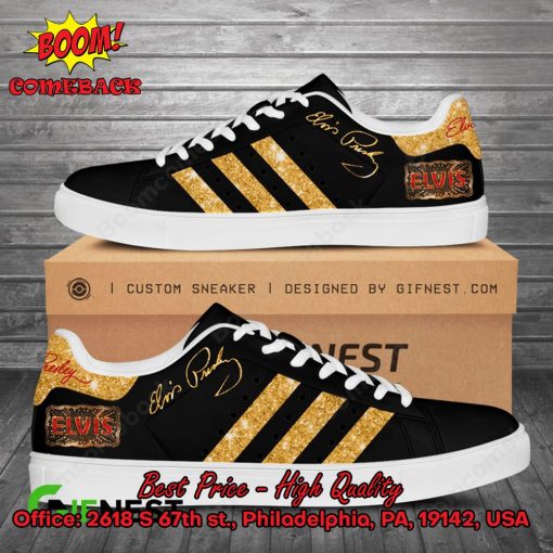 Elvis Presley Golden Stripes Adidas Stan Smith Shoes