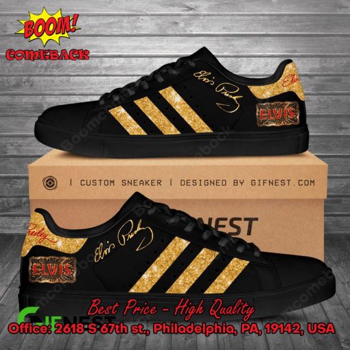 Elvis Presley Golden Stripes Adidas Stan Smith Shoes