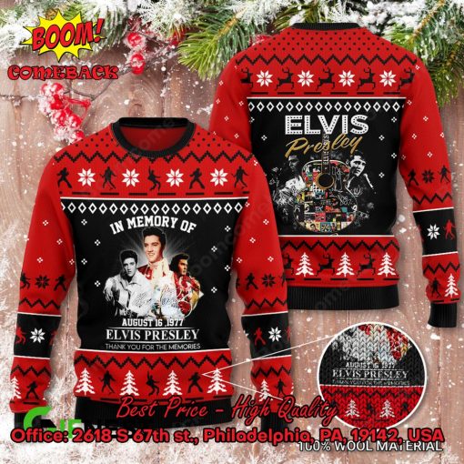Elvis Presley In Memory Of August 19 1977 Ugly Sweater