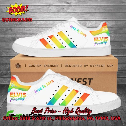 Elvis Presley LGBT Stripes Love Is Love Style 1 Adidas Stan Smith Shoes