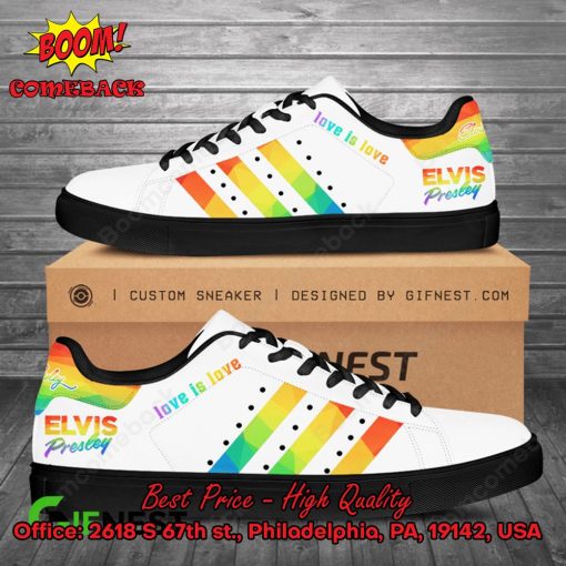 Elvis Presley LGBT Stripes Love Is Love Style 1 Adidas Stan Smith Shoes