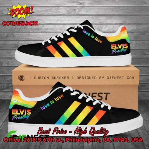 Elvis Presley LGBT Stripes Love Is Love Style 2 Stan Smith Shoes